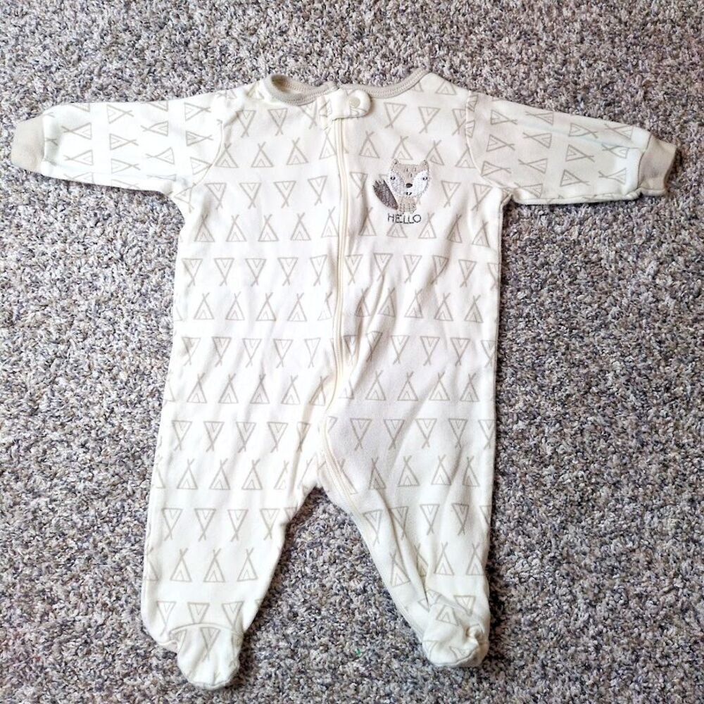 Gerber Baby Sleeper Lightweight Size 0-3 Months Teepee Racoon Baby